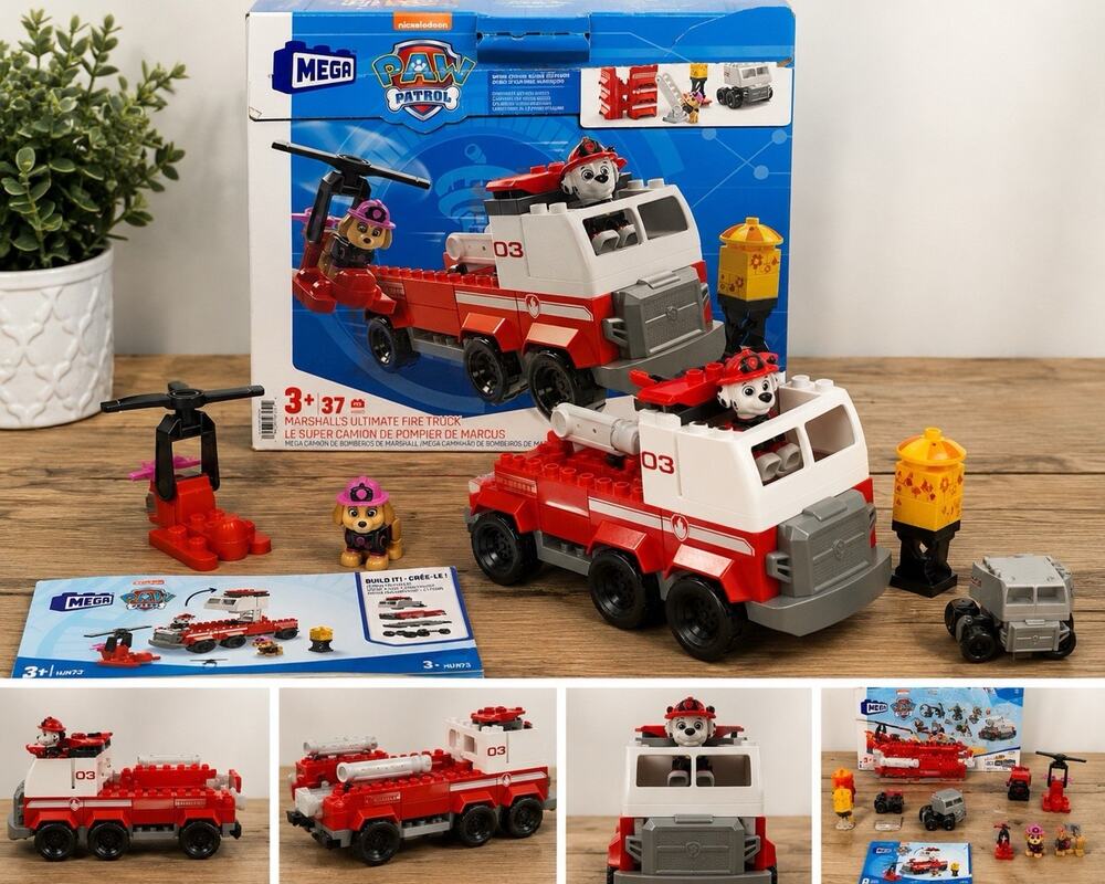 Mega Bloks Paw Patrol Marshall’s Ultimate Fire Truck Complete w/ Box Manual